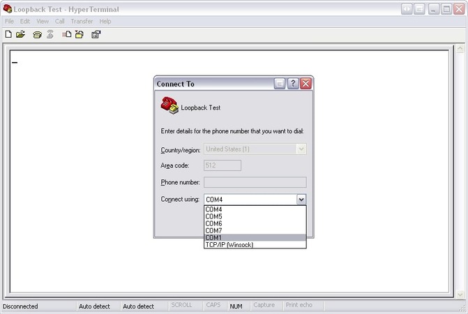 Configurar a conexão serial