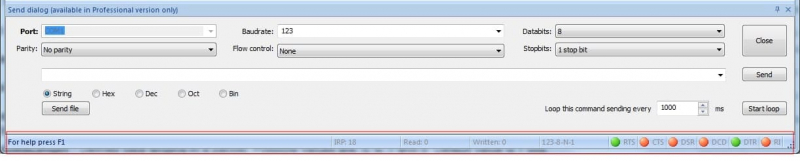 COM port lines status